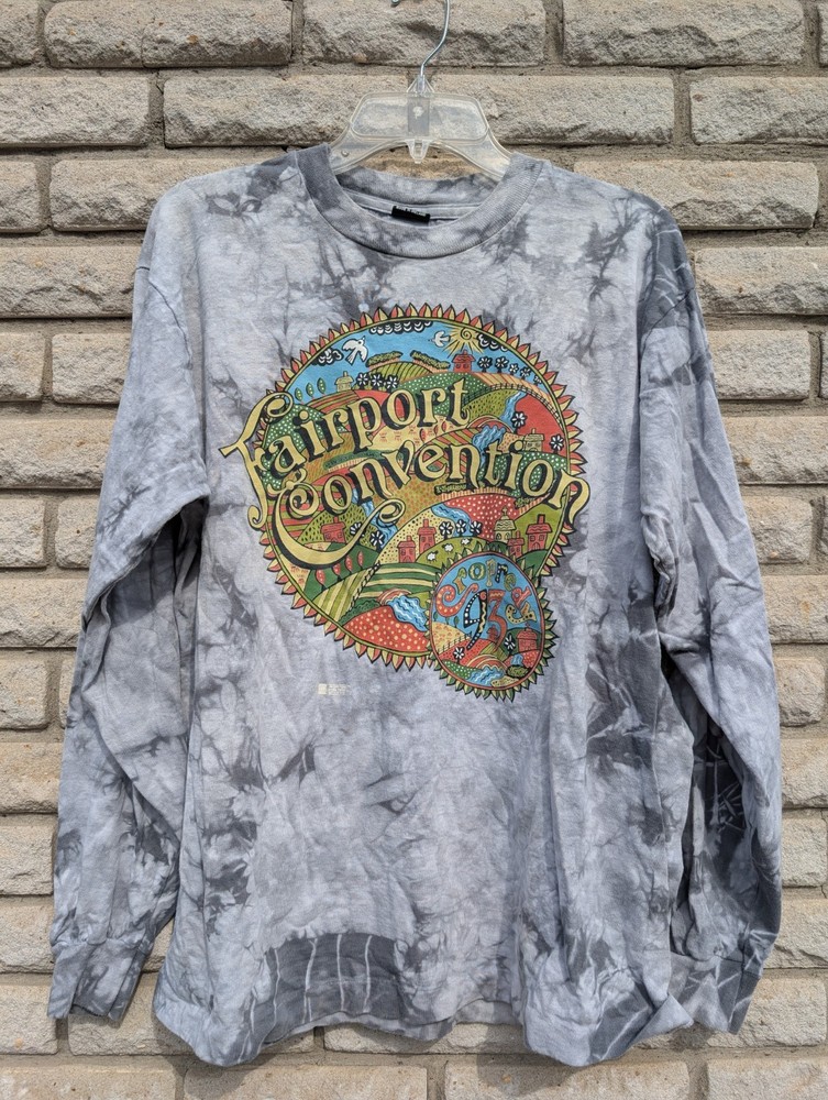 Fairport Convention Cropredy 1993 90s Tie Dye Long Sleeve T-Shirt Vintage XL
