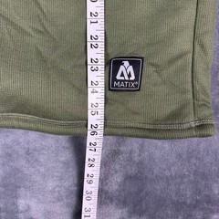 Matix Mens Sherpa Lined Henley Thermal Shirt Olive Green Long Sleeve Small NEW