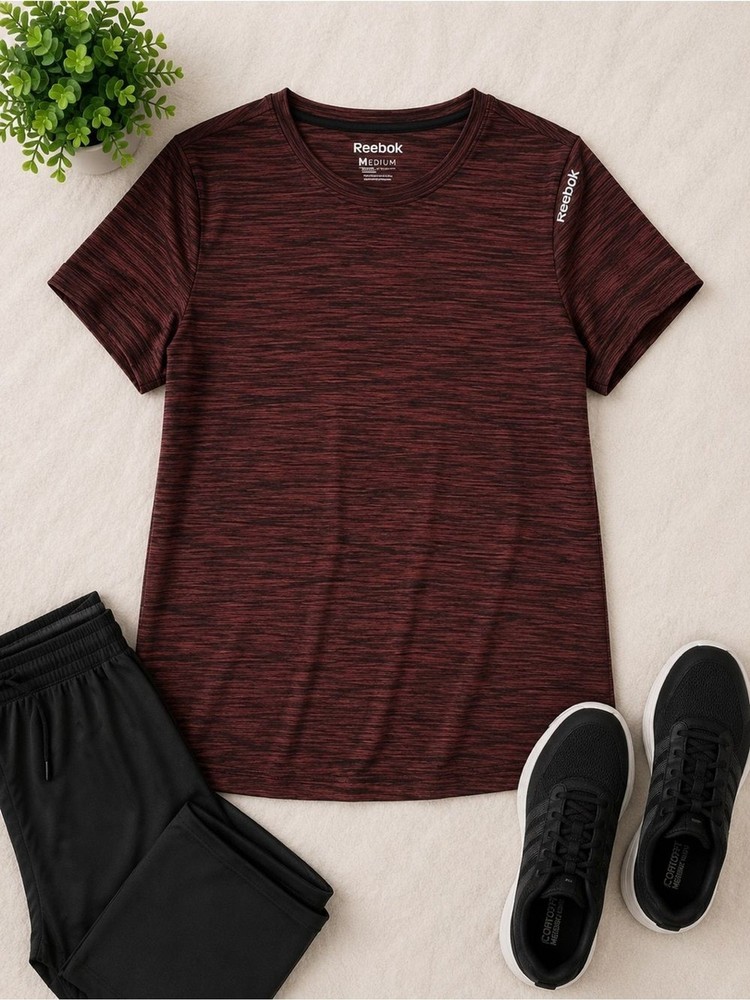 Reebok Men’s Heathered Burgundy Short Sleeve Tee