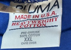 NOS Vintage 90s PLUMA Heavyweight 100% Cotton Blue Long Sleeve T Shirt XXL USA
