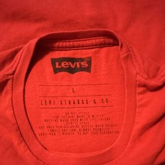 Levi’s Men’s L Red Solid Logo Crew Neck Short Sleeve Knit T-Shirt