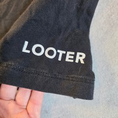 Loot Crate Mens Black Graphic T-Shirt Looter Logo Distressed Streetwear Tee