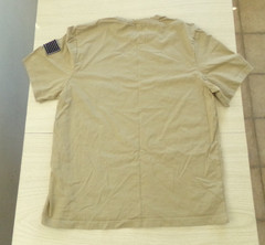 AVIREX USAF Desert Tan Short Sleeve Crew Neck XXL T-Shirt Black Flag Patch