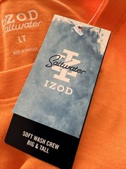 IZOD Saltwater T-Shirt Flamingo Beer Short Sleeve Orange LT Cotton Blend Men’s