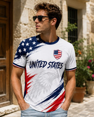 Custom USA Soccer Jersey Personalized Football Fan Shirt Gift for Men