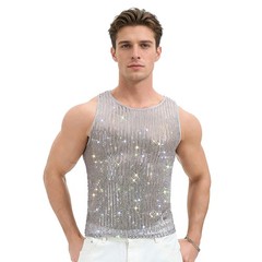 Mens Tank Rave Tops Sexy T-Shirts Sleeveless Vest Nightclub Undershirt Support