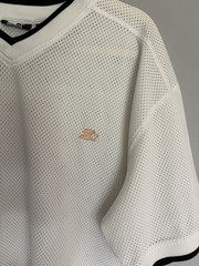 Starter Mesh Shirt Jersey Mens XL White V-Neck Embroidered Logo Athletic Vented