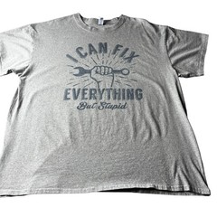 Brisco Brands Mens Gray I Can Fix Everything Graphic T-Shirt 2XL