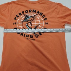 Columbia PFG Shirt Men’s Size Large Orange Short Sleeve Fishing Logo Outdoor