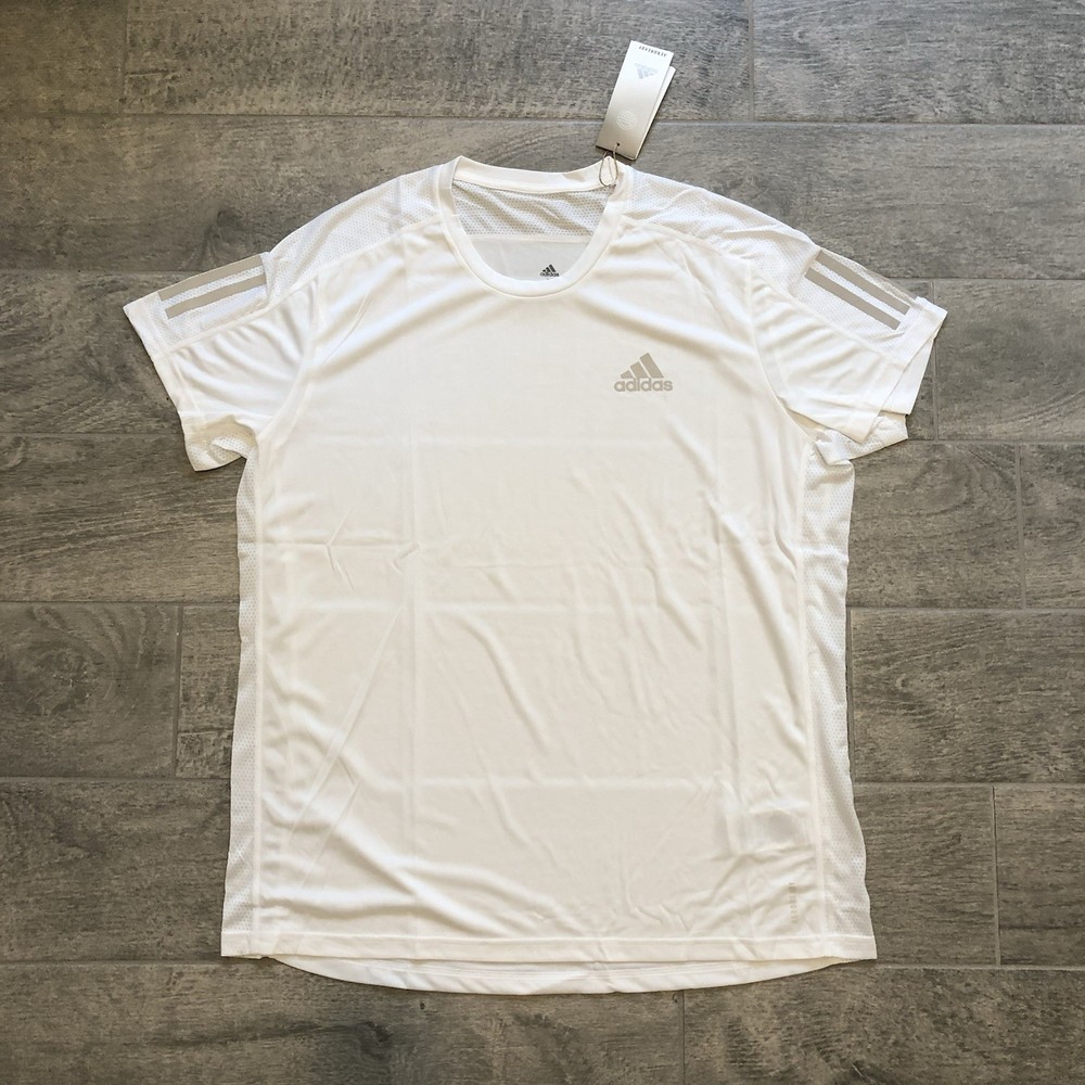 New Adidas Own The Run Tee White Running T-Shirt Stretch Men’s Size Large