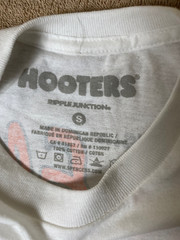 NWT-HOOTERS These Wings Take Flight Double Sided Ripple Junction WHT Graphic Tee