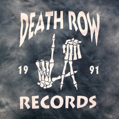 Death Row Records Tie Dye T-Shirt Skeleton Hands 1991 Rap Hip Hop T Gray Blue L