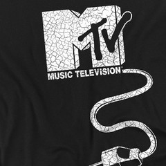 Unplugged Mtv Logo With Giant Plug T-Shirt S-5XL, Black