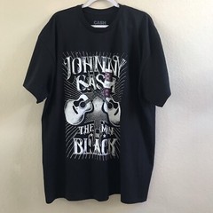 Johnny Cash The Man In Black Men’s Black Graphic T-shirt Size 2XL Chest 51″ NWT