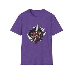 Chained Heart Switchblade Breakout Dark Gothic Street Unisex Softstyle T-Shirt