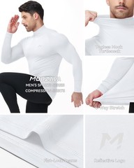 Long Sleeve Compression Shirts for Men Mock Turtleneck Gym T-Shirt Quick Dry …