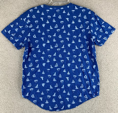 Carbon Longer Length Knit T Shirt Tee Men’s M Blue Sail Boat Print Nautical