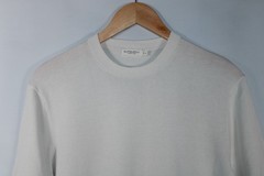 Suitsupply Men’s Medium Cream Color Crew Neck Cotton Silk Blend T-Shirt