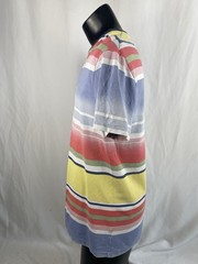 Polo Ralph Lauren Shirt Men Large Multicolor Striped Pique Short Sleeve READ
