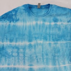 Gildan Tie Dye T Shirt Mens 3XL Blue White Striped Cotton Softstyle NWOT