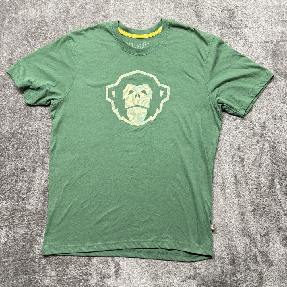 Howler Bros Shirt Mens Large Green El Mono Monkey Face Short Sleeve Tee