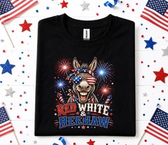 4th of July Donkey Shirt, Red White and Heehaw Tee, Patriotic Donkey Forth