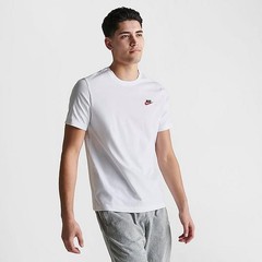 Nike Men’s NSW Club Tee, White/Black/University Red X-Large
