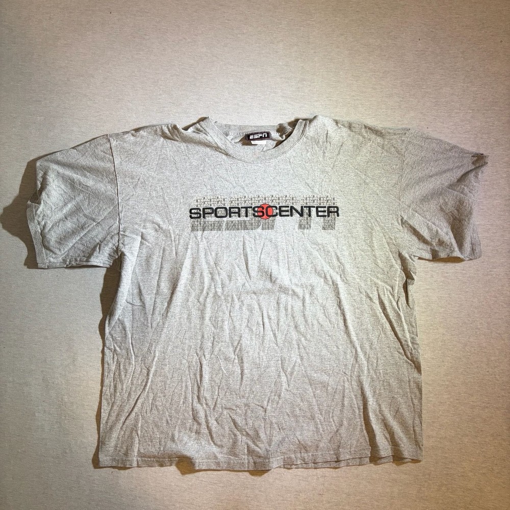 Vintage Y2K ESPN SportsCenter Gray Graphic T-Shirt