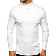 Zonbailon men’s t-shirt middle collar solid color bottomed t-shirt long sleeve