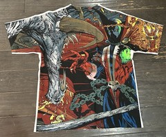 Spawn Todd Macfarlane Marvel DC Comics Single Stitch T Shirt Size L Hiptrack AOP