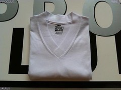 6 NEW PROCLUB V-NECK T-SHIRT COMFORT WHITE BLANK PLAIN PRO CLUB LARGE L 6PC