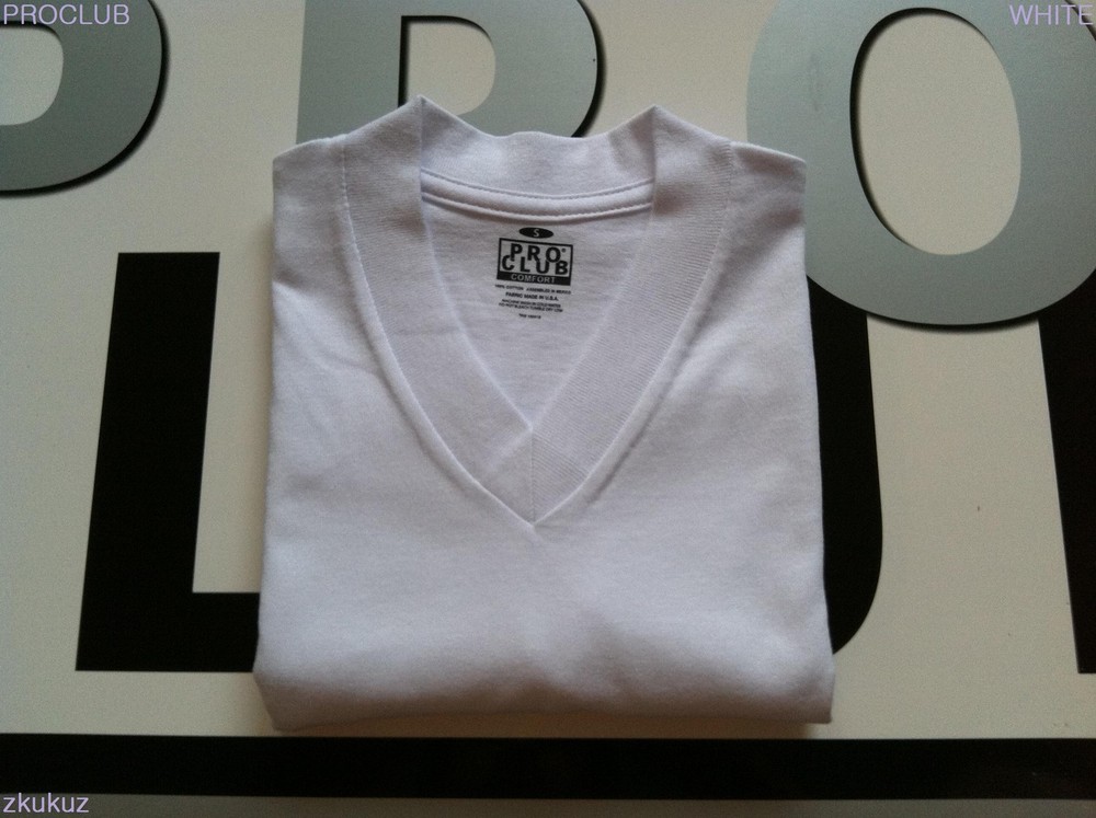 6 NEW PROCLUB V-NECK T-SHIRT COMFORT WHITE BLANK PLAIN PRO CLUB 3X-LARGE 3XL 6PC