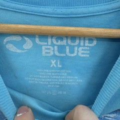 Vintage Liquid Blue Shirt Mens XL Blue Dolphin Sea Life Tie Dye Graphic 2000