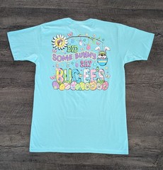 Buc-ee’s 2026 Easter Bunny Graphic Double Sided T-Shirt Light Blue Size M NWT