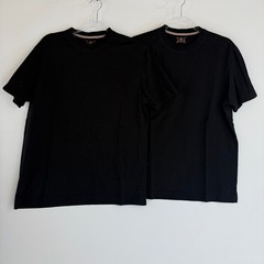 Left Coast Tee T-Shirt Mens M Black 100% Pima Cotton Crew Neck 2 Pack Luxury
