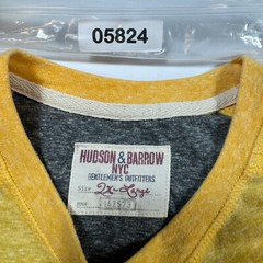 Hudson & Barrow Slim Men’s Size 2XL Solid Yellow Cotton Blend Crew-Neck T-Shirt
