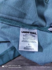Lands End Shirt Adult Large Green 4-Way Stretch Classic Fit T-Shirt Tee Mens