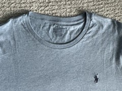 Polo Ralph Lauren Men’s T Shirt Sz XL Chambray Blue Custom Slim Fit Pony Preppy