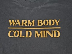 New Mens Warm Body Cold Mind Weight Lifting T Shirt Size XL Black