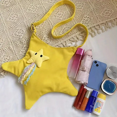 1pc Star Shaped Cross Body Bag Multi Functional Canvas Shoulder Bag Comfortable