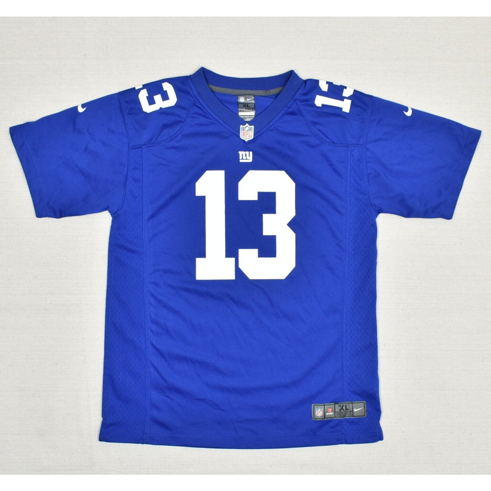 Nike Men NFL On Field Jersey NY Giants #13 Beckham Jr Polyester Blue XL YOUTH