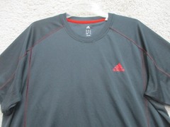 Adidas Shirt Extra Large Adult Dark Gray Athletic Stretch Logo Modern Fit Mens