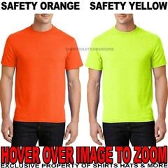 Mens SAFETY COLORS Tall T-Shirt 50/50 Cotton Poly Tee High Visibility LT-4XLT