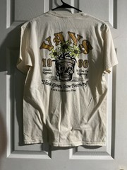 VANS White Men’s Think Green Skull Flower Graphic T-Shirt Med Cotton Crew Neck