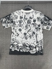 Lurking Class Skulls AOP T Shirt Size Small, Stain