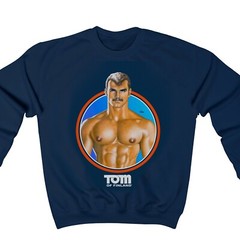 TOM OF FINLAND MENS SWEAT SHIRT “MUSCLE STUD” (GAY, LEATHER PANTS, PRINT, KINK)