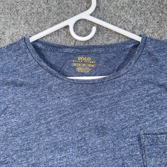 Polo Ralph Lauren Shirt Mens 2XB Big Blue Short Sleeve Crew Neck Pocket Tagless