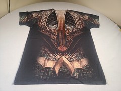 Aquaman Shirt Mens Large Black Full Wrap AOP 2-Sided Marvel Comics Movie Promo