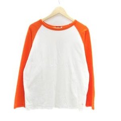 Dickies L Long Sleeve T-shirt Orange White Cotton Crew Neck Excellent For Ages 1