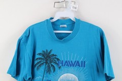 Vtg 70s 80s Streetwear Mens L Distressed Waikiki Hawaii Beach Sunset T-Shirt USA